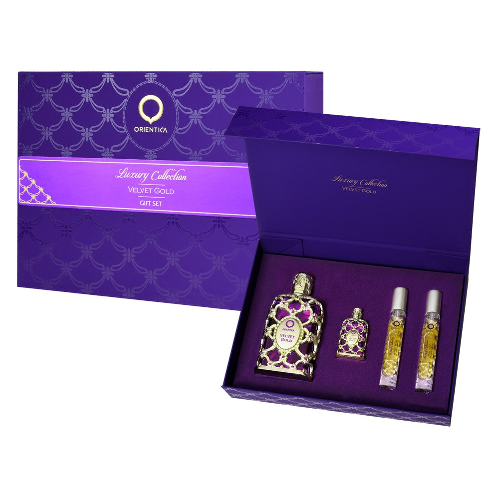 Orientica Velvet Oro Cofanetto Eau de Parfum Unisex 80 ml + 7,5 ml + 2x10 ml