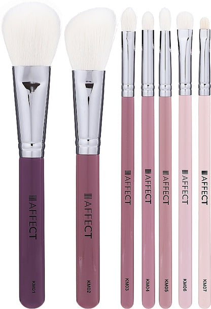 Set pennelli trucco, in astuccio, 7 pz Affect Cosmetics