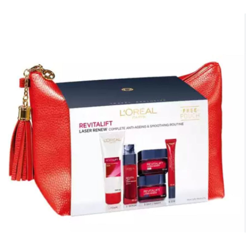 L'Oreal Paris Set: Revitalift Laser Renew Cleansing Foam 100 ml + Anti-Wrinkle Eye Contour Cream 15 g + Face Serum 30 ml + Anti-Wrinkle Night Cream Hyaluronic Acid