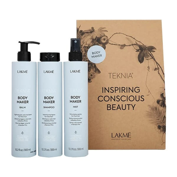 Lakme Tkn Retail Pack Body Maker : Shampoing 300 ml + Après-shampooing 300 ml + Spray 300 ml