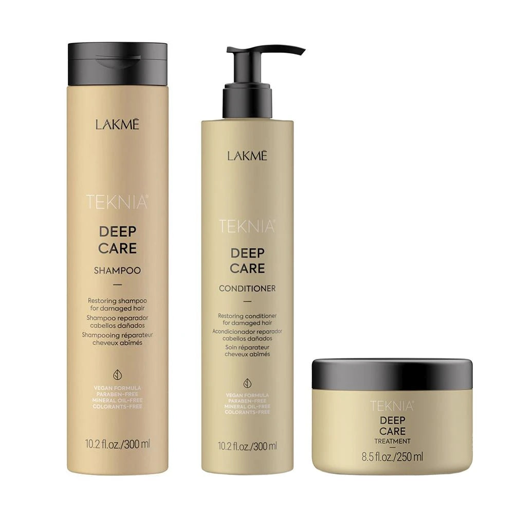 Lakme Tkn リテールパック ディープケア: シャンプー 300ml + コンディショナー 300ml + トリートメント 250ml