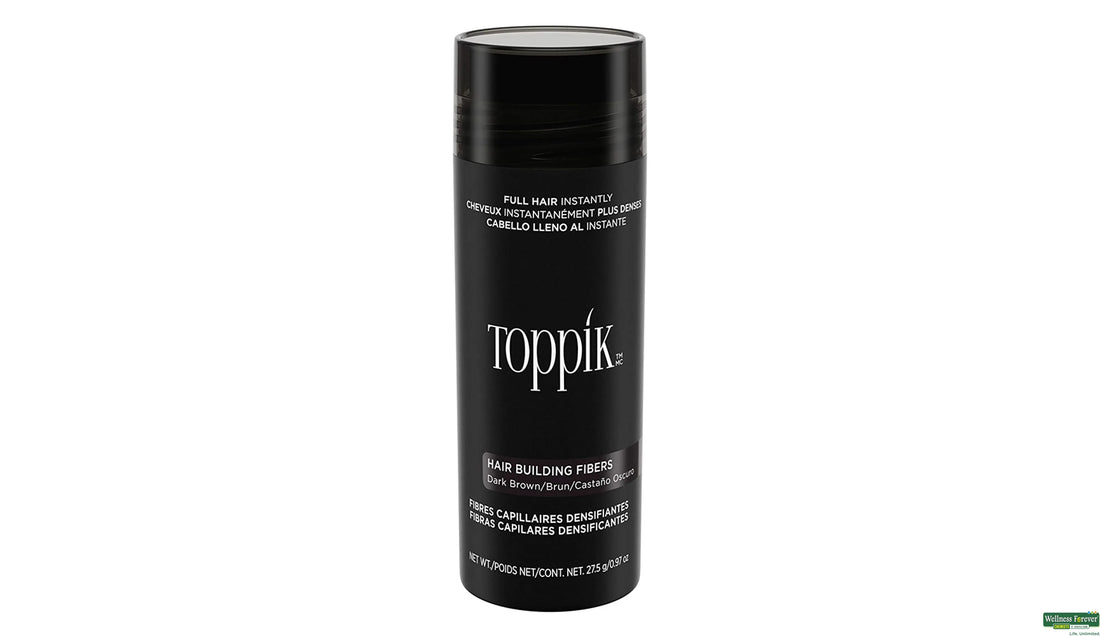 Fibre per la costruzione dei capelli Toppik 27,5 g, marrone scuro