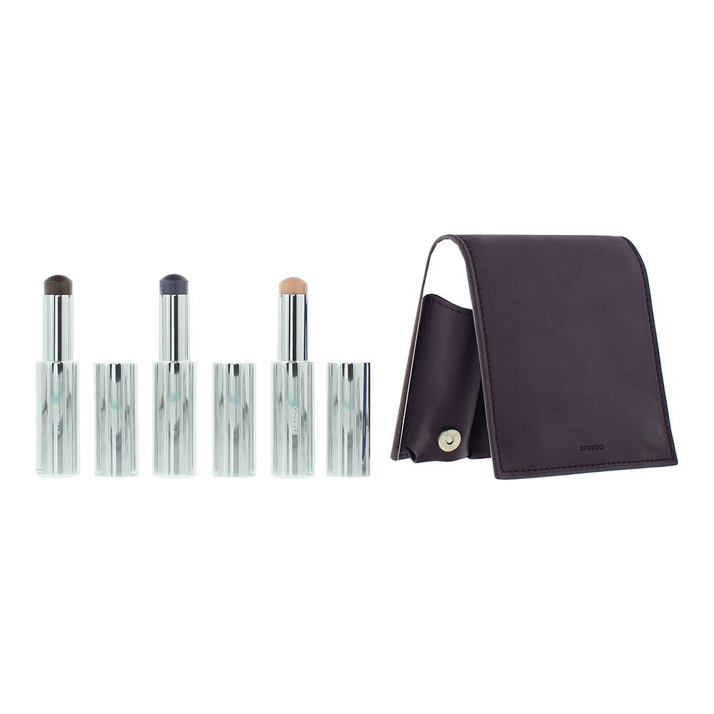 Set Prugna Byredo: Ombretto Vienna 3,5 g +  Ombretto Dravite 3,5 g + Ombretto  580 Ultramagnetic 3,5 g + pochette in pelle