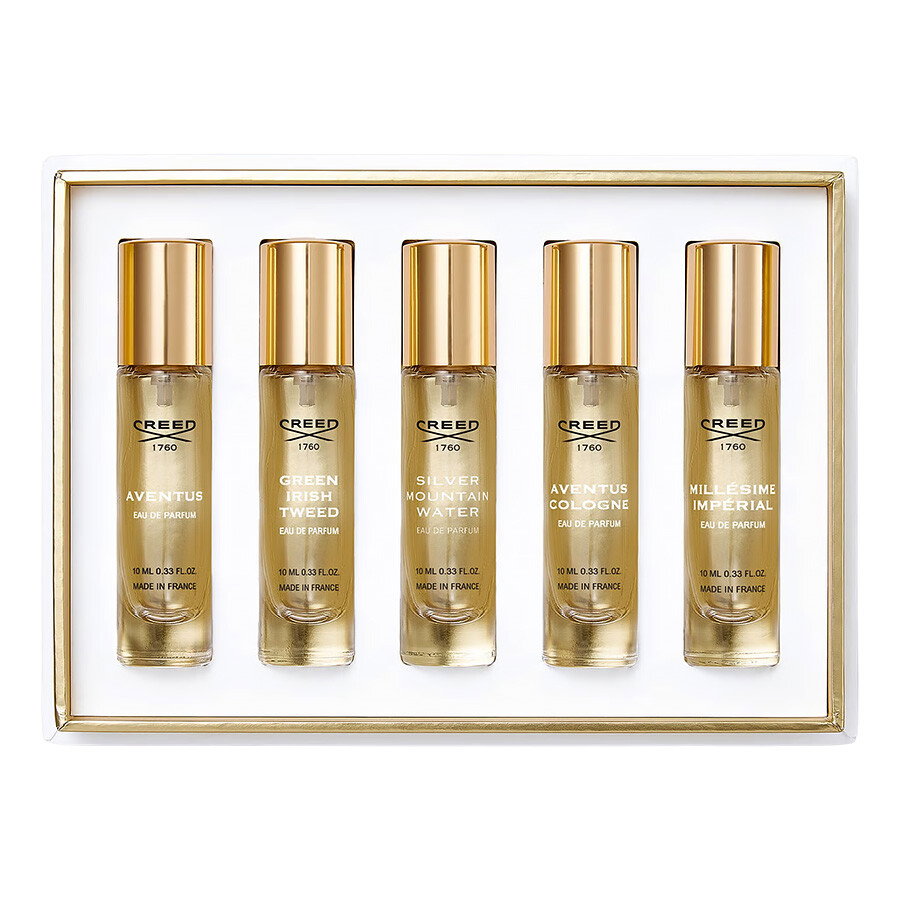 Set Creed: Aventus, Eau De Parfum, Per Uomo, 10 ml + Green Irish Tweed, Eau De Parfum, Per Uomo, 10 ml + Silver Mountain Water, Eau De Parfum, Per Uomo, 10 ml + Aventus Colonia, Eau De Parfum, Per Uomo, 10 ml + Millesime Imperial, Eau De Parfum, Per Uo…
