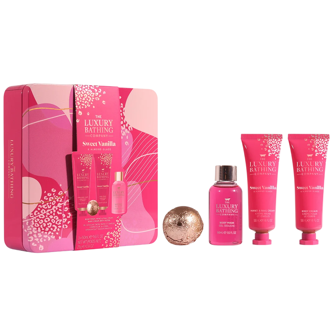 The Luxury Bathing Company Sweet Vanilla &amp; Almond Glaze Cofanetto 4 pezzi — Sada na tělo