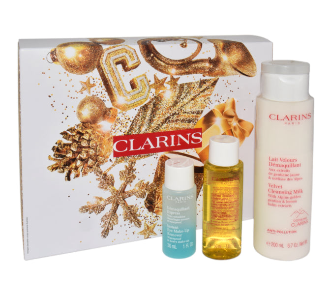 Clarins Essenziali Detersione Delicata (cl/milk/200ml + rem/30ml + f/lot/50ml) Set