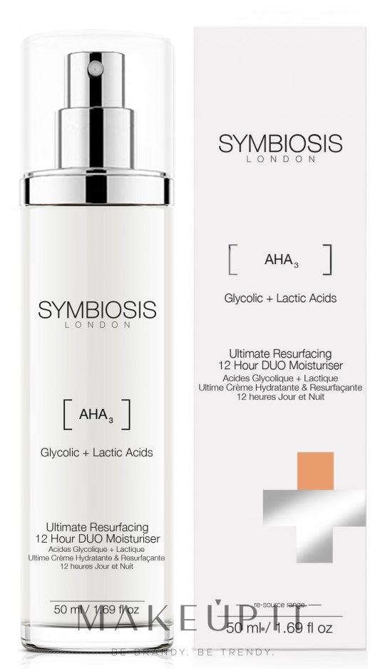 Symbiosis London Ultimate Resurfacing 12 Hour DUO Moisturiser — oppstrammende fuktighetskrem for ansiktet 50 ml