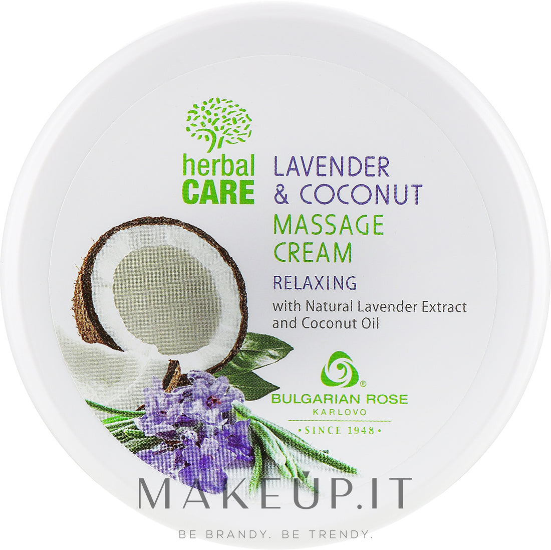 Crema da massaggio con effetto rilassante Bulgarian Rose Herbal Care Lavender &amp; Coconut Massage Cream 1000 ml