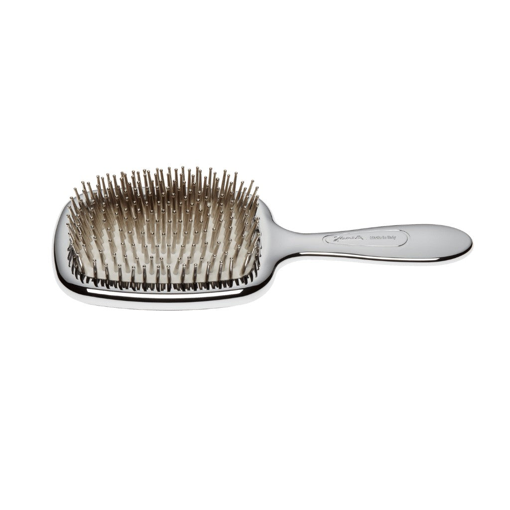 Janeke Brosse à cheveux avec poils en nylon, finition chromée