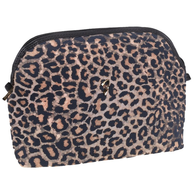 Beauty case con stampa leopardata 27x20x8 cm, A4349VT Janeke Chic Spotted Quilted Pouch