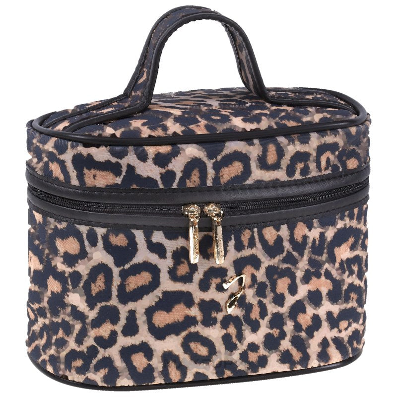 Beauty case con stampa leopardata 18x13x10 cm, A4350VT Janeke Chic Spotted Quilted Pouch
