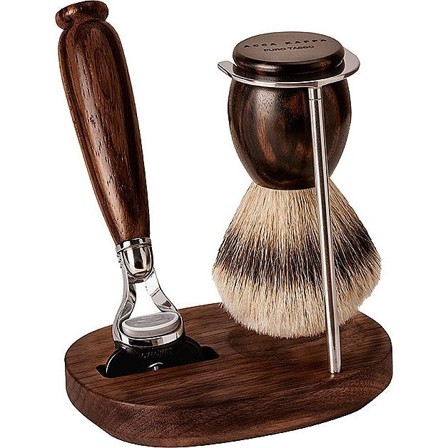 Acca Kappa Shaving Set in ebano e metallo cromato — Set barba