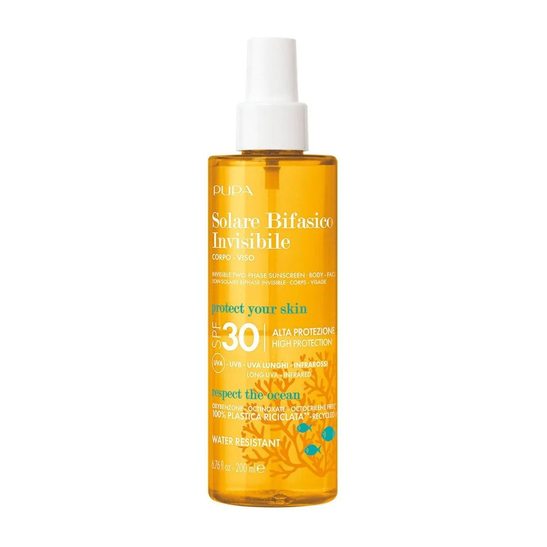 Pupa Two-Phase Αντηλιακή κρέμα δύο φάσεων SPF 30 προσώπου και σώματος 200 ml