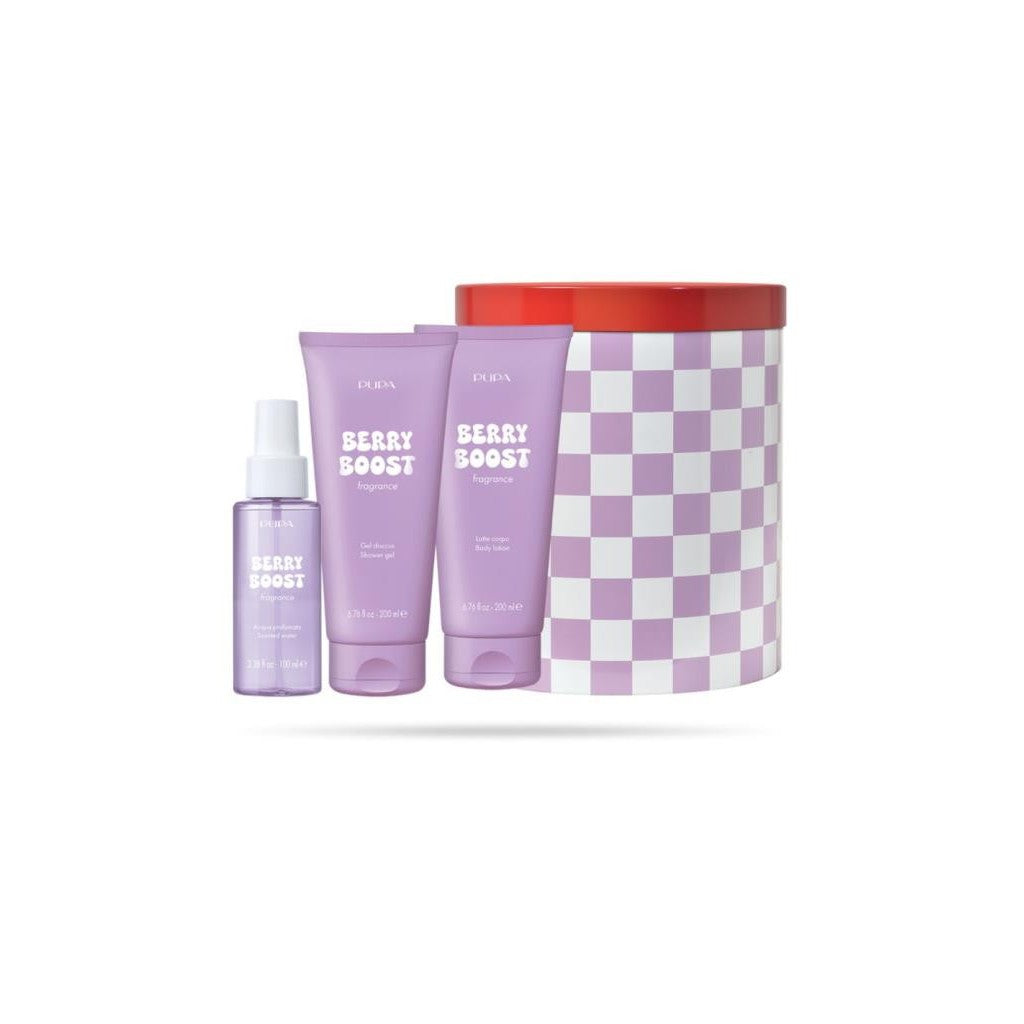 Pupa Berry Boost Conjunto 3 peças: água perfumada, gel de duche, leite corporal