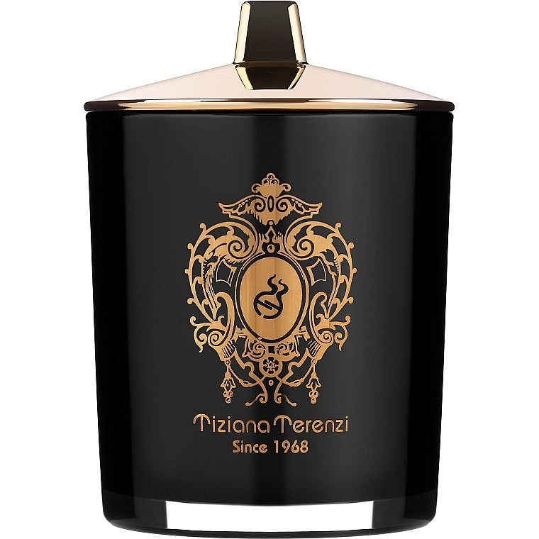 Tiziana Terenzi Black Fire Black Glass 170 g — Candela profumata con coperchio