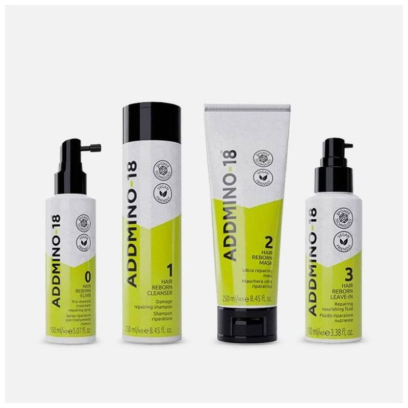 Set Addmino-18 Hair Reborn System Luxury Kit (elixir/150ml+shampoo/250ml+mask/250ml+cond/100ml)