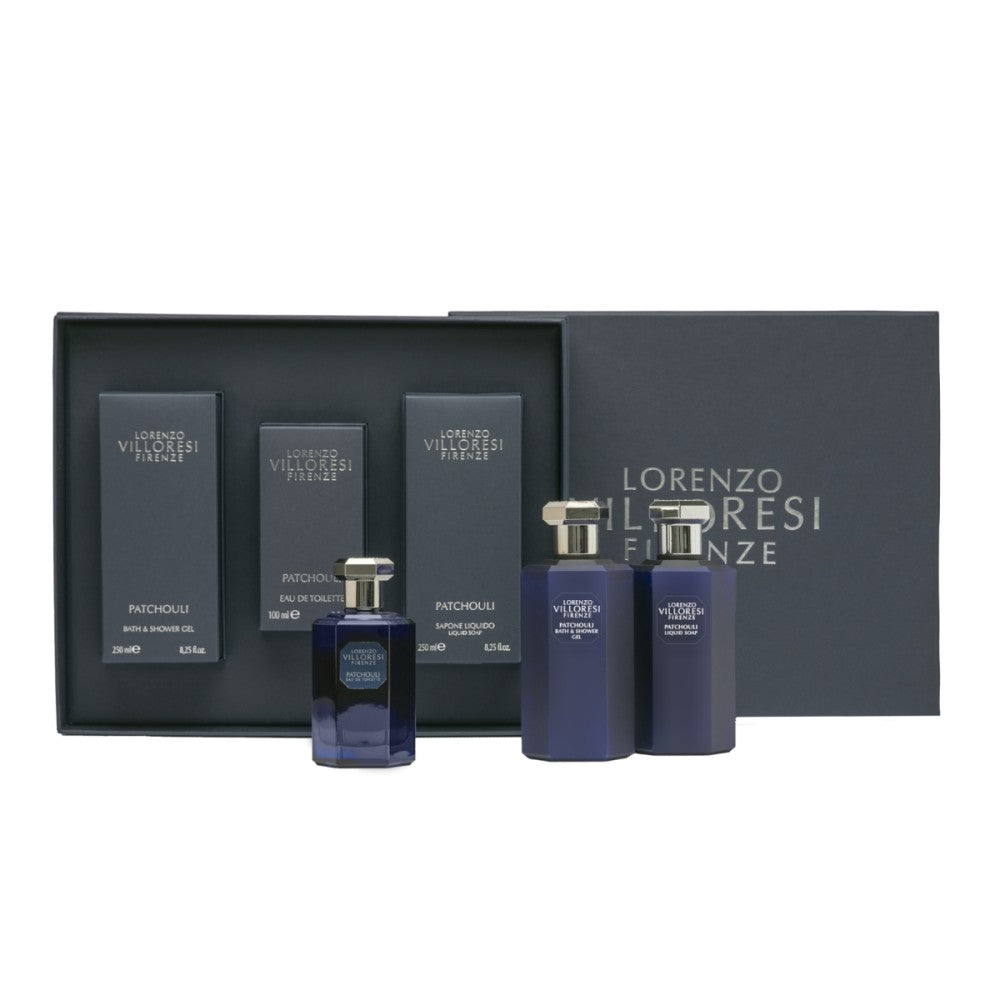 Lorenzo Villoresi Patchouli Set (Eau de toilette 100 ml + shower gel 250 ml + soap 250 ml) — Fragrance and Body Set