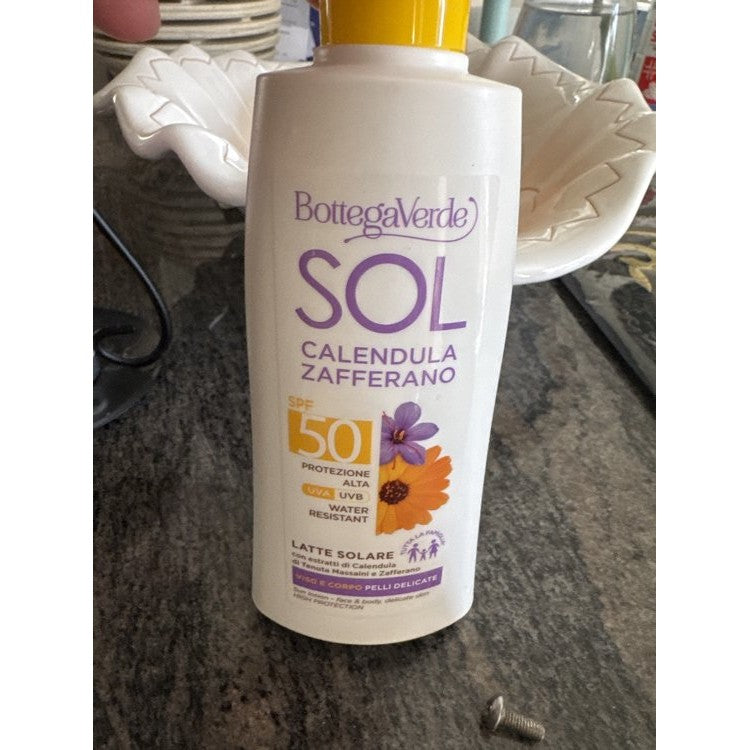 Bottega Verde Sol Calendula Zafferano Lozione solare viso e corpo SPF50 200 ml — Lozione solare viso e corpo