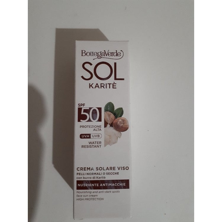 Bottega Verde Sol Karite Crema solare viso SPF 50 50 ml — 페이스 선크림