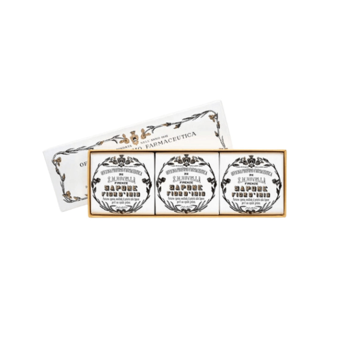 Santa Maria Novella Iris Rhizome Soap Box, set de trei săpunuri 3x100 g