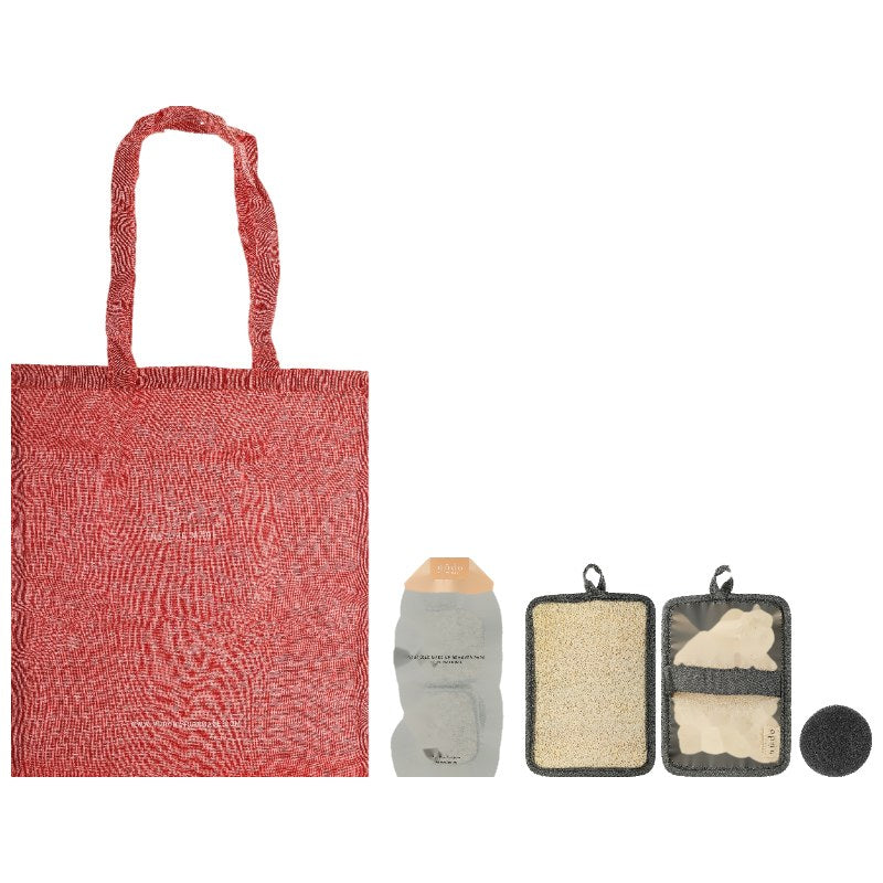 Set Nudo Nature Made Skin Essentials (sh/sponge/1pc + f/sponge/1pc + bag/1pc + pads/7pcs)
