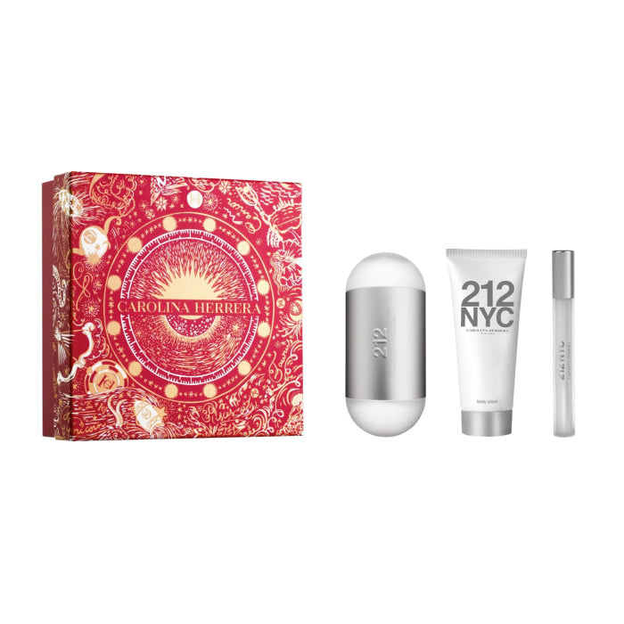 Carolina Herrera 212 Nyc Eau De Toilette Spray 100ml Conjunto 3 peças Natal 2023 unissex