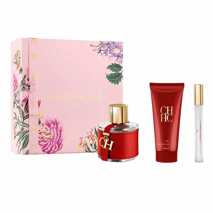 Carolina Herrera Ch Eau De Toilette Spray 100ml Sada 3 kusů