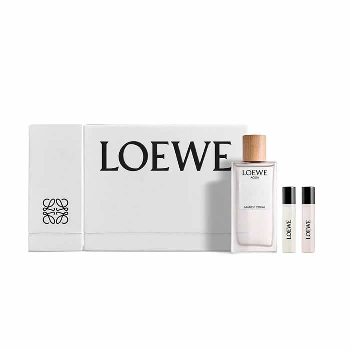 Loewe Acqua Mare Corallo Eau De Toilette Spray 100ml Set med 3 delar