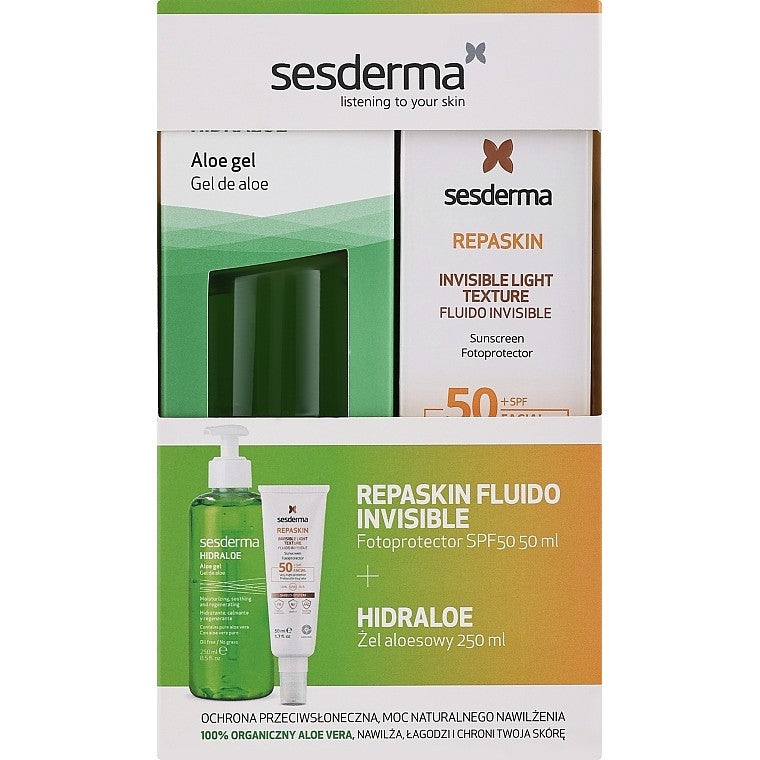 Sesderma Repaskin &amp; Hidraloe Set fluido protettivo 50 ml + gel idratante 250 ml