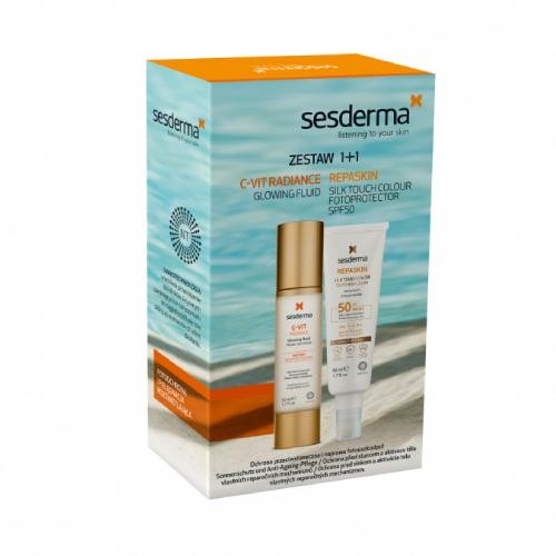 Sesderma C-Vit Radiance &amp; Repaskin Set fluido vitamina C 50 ml + crema 50 ml