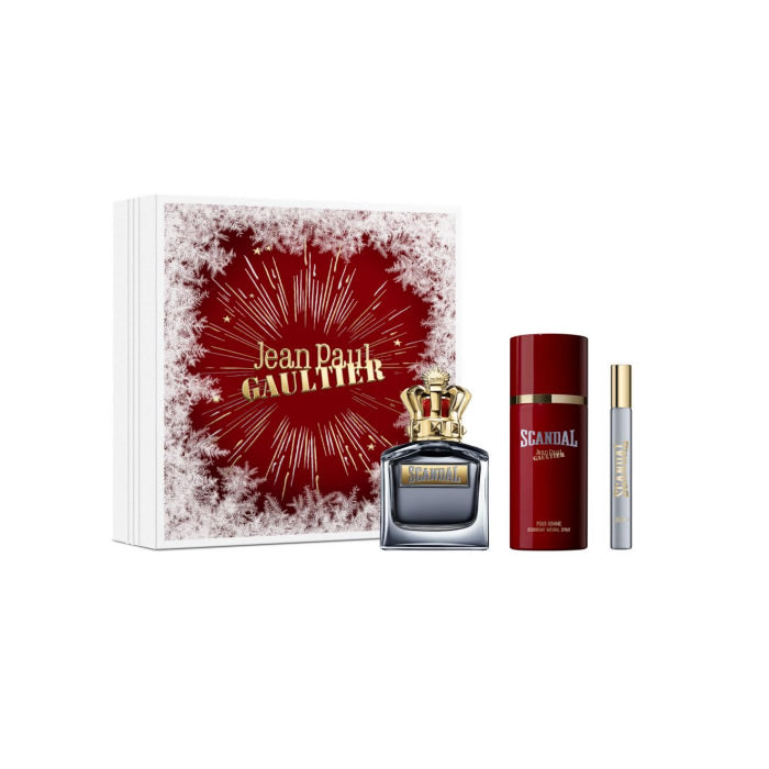 Jean Paul Gaultier Scandal for men Eau De Toilette Spray 100ml Σετ 3 τεμαχίων Χριστούγεννα 2023