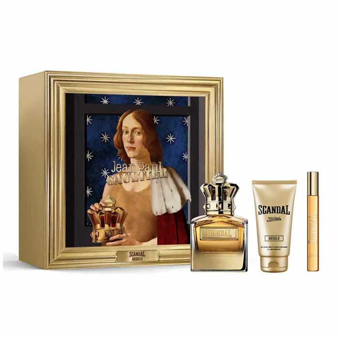 Jean Paul Gaultier Scandal Absolu koncentrerad parfym för män Spray 100ml Set med 3 delar