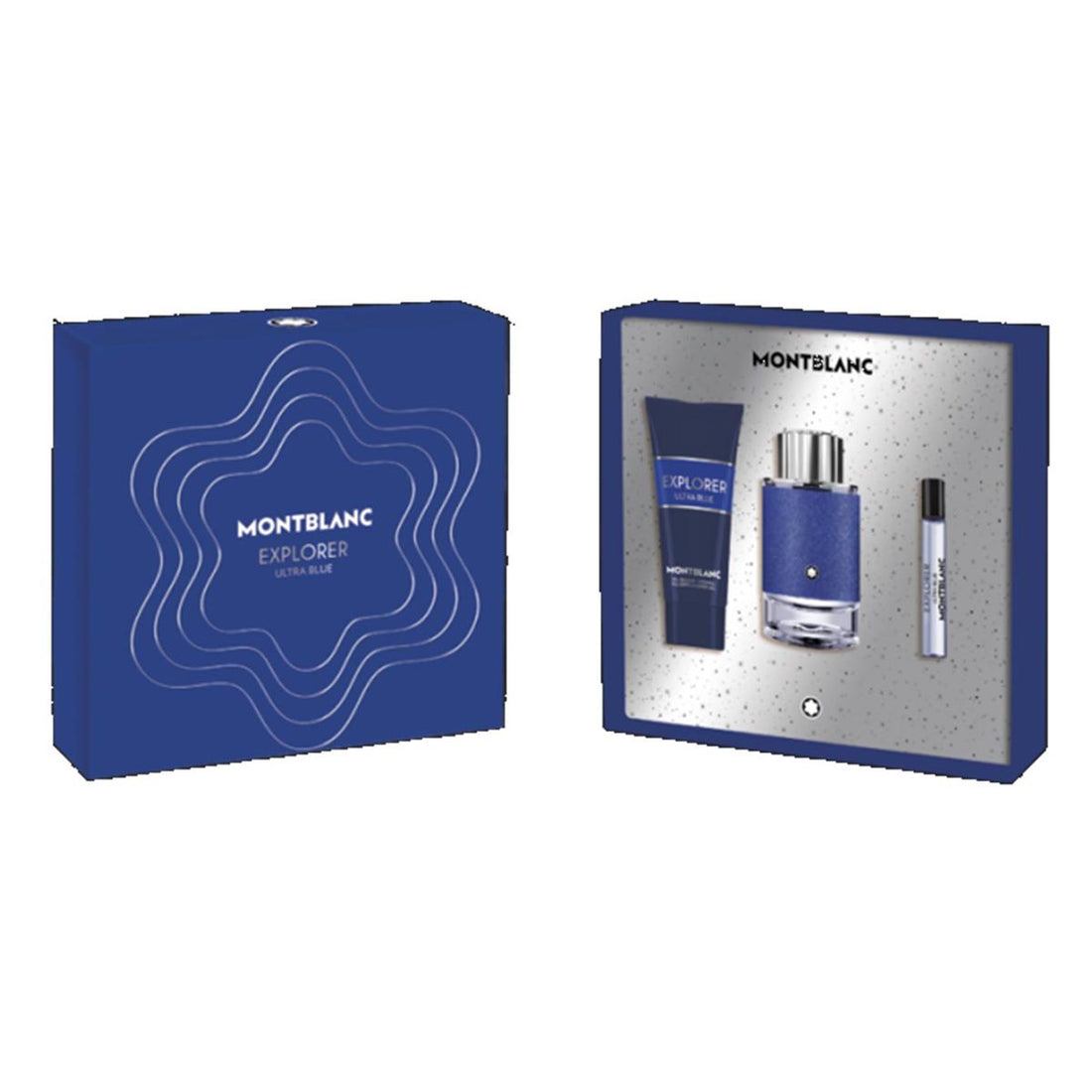 Montblanc Explorer Blue Eau De Parfum for menn 100 ml Spray Aftershave-balsam 150 ml Miniatyr 4 5 ml