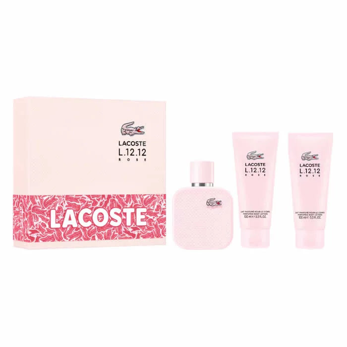 Lacoste L.12.12 Rose Spray Eau de Parfum 100ml Set de 3 Pièces 