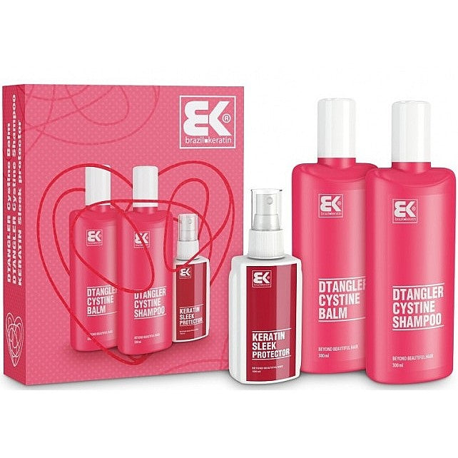 Brazil Keratin Dtangler Cystine (Shampoo 300 ml + Conditioner 300 ml + Spray 100 ml) — Haarentwirrungs-Set
