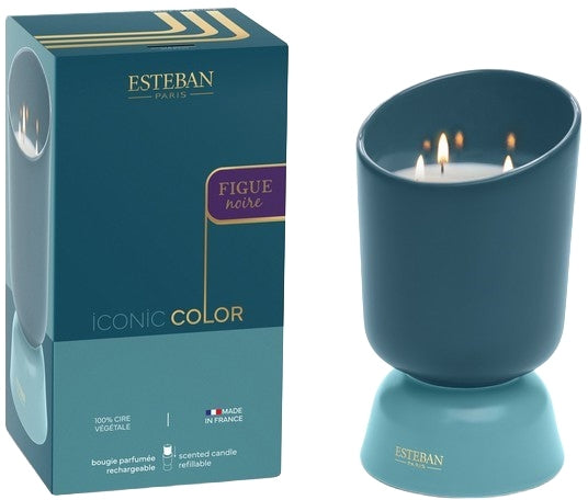 Candela profumata con tre stoppini Esteban Figue Noire Iconic Color 700 g