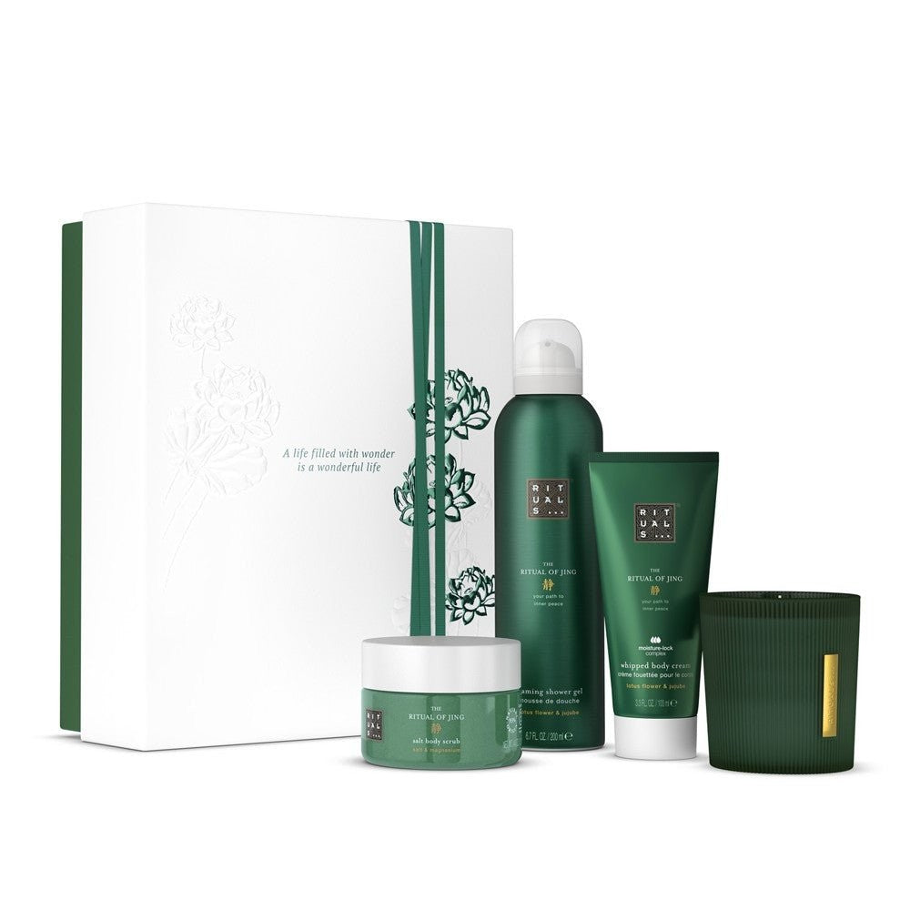 Rituals The Ritual of Jing Medium gaveeske 2025 4 deler: dusjgelé, lys, krem