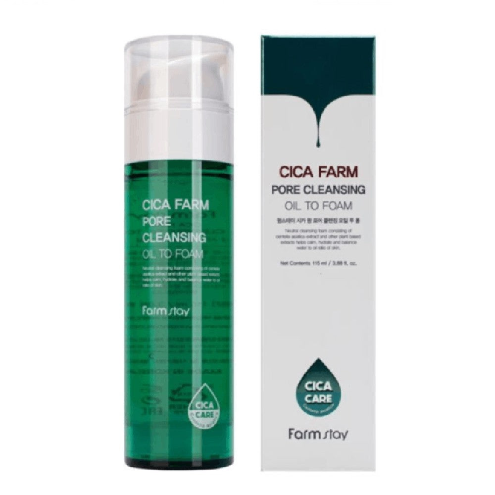 Farmstay Cica Farm Schiuma detergente viso olio 115 ml — Pianka do mycia twarzy