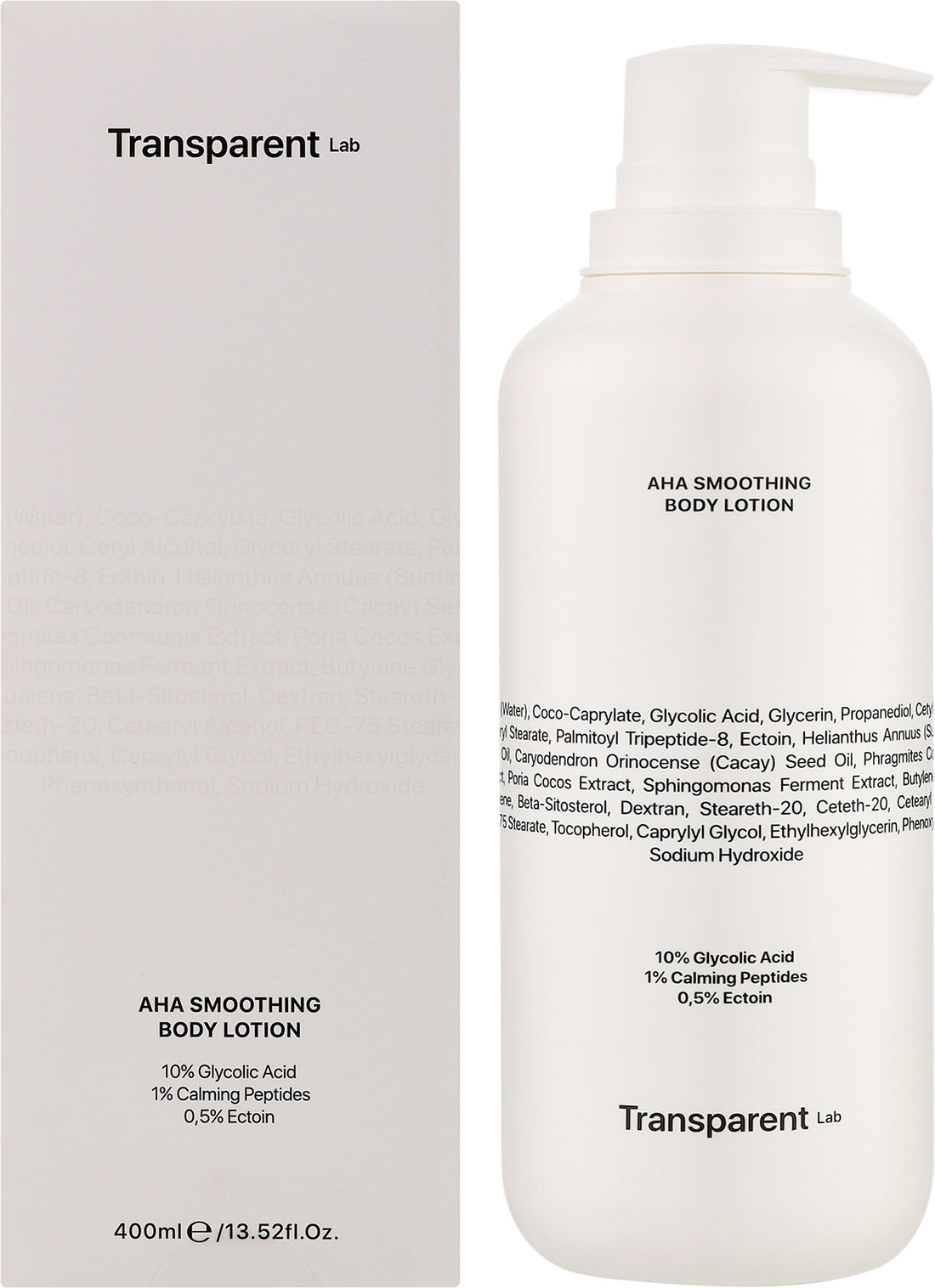 Transparent Lab AHA Smoothing — lozione corpo levigante agli acidi 400 ml