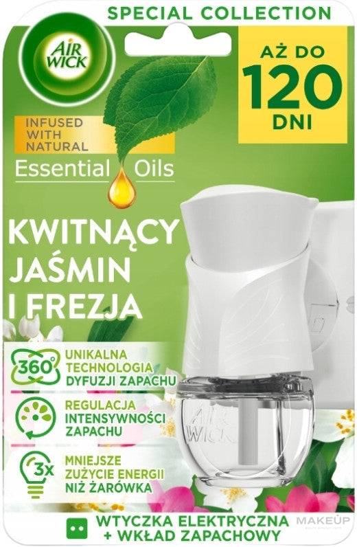 Diffusore di aromi elettrico con ricarica "Gelsomino in fiore e fresia" Air Wick Essential Oils