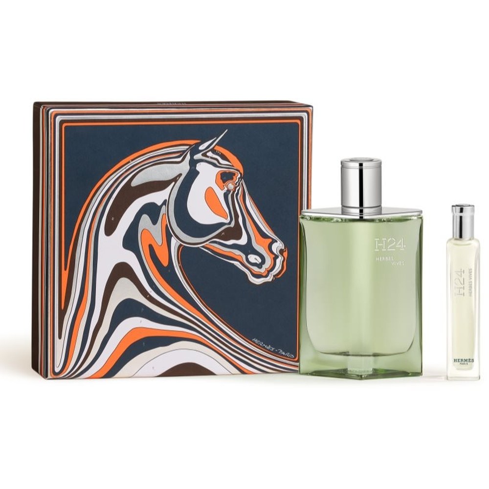 HERMÈS H24 Herbes Vives coffret cadeau pour homme eau de Parfum 100 ml + Eau de Parfum 15 ml