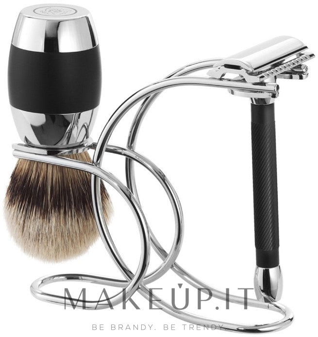 Set Merkur Shaving Brush Silvertip (shaving/brush/1pcs + razor/1pcs + stand/1pcs)