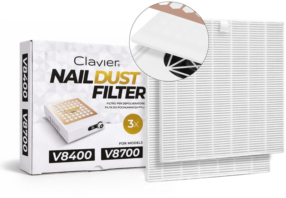 Filtro per cappa, per modelli V8400, V8700, 3 pezzi Clavier Nail Dust Filter 3 pz.