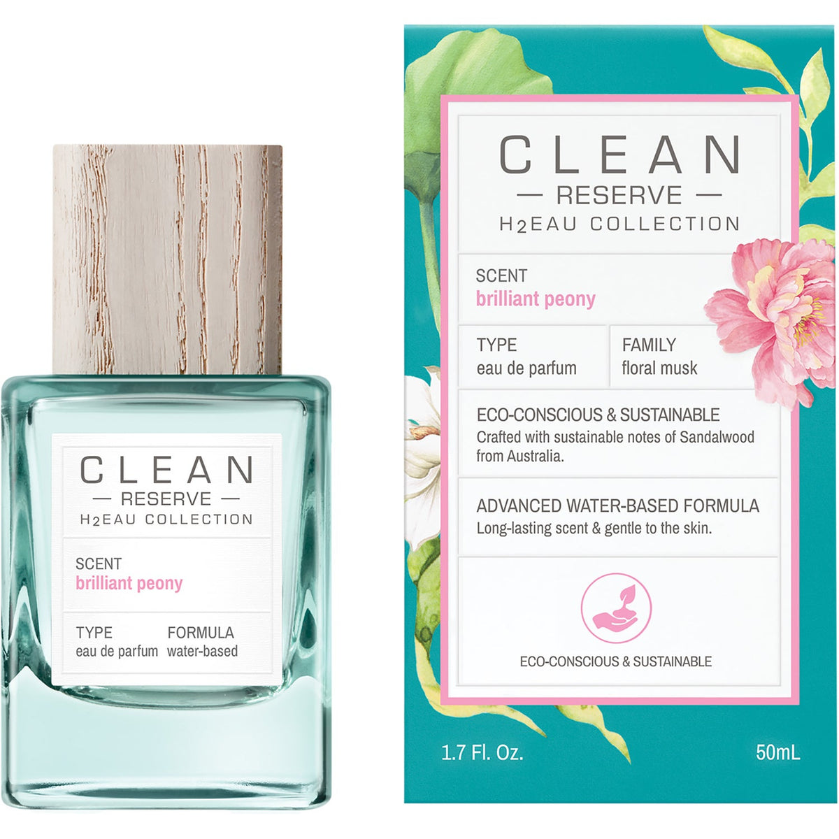 Clean H2Eau Brilliant Peony Unisex 50 ml — Eau de Parfum