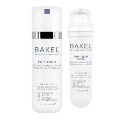 BAKEL Pep-Tech Coffret &amp; Recharge 30 ml Sérum anti-âge multi-peptide visage, contour des yeux