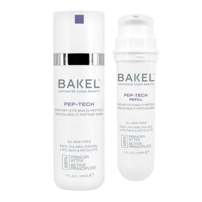 BAKEL Pep-Tech Case &amp; Refill 30 ml Multi-peptid anti-aldringsserum for ansikt, øyekontur