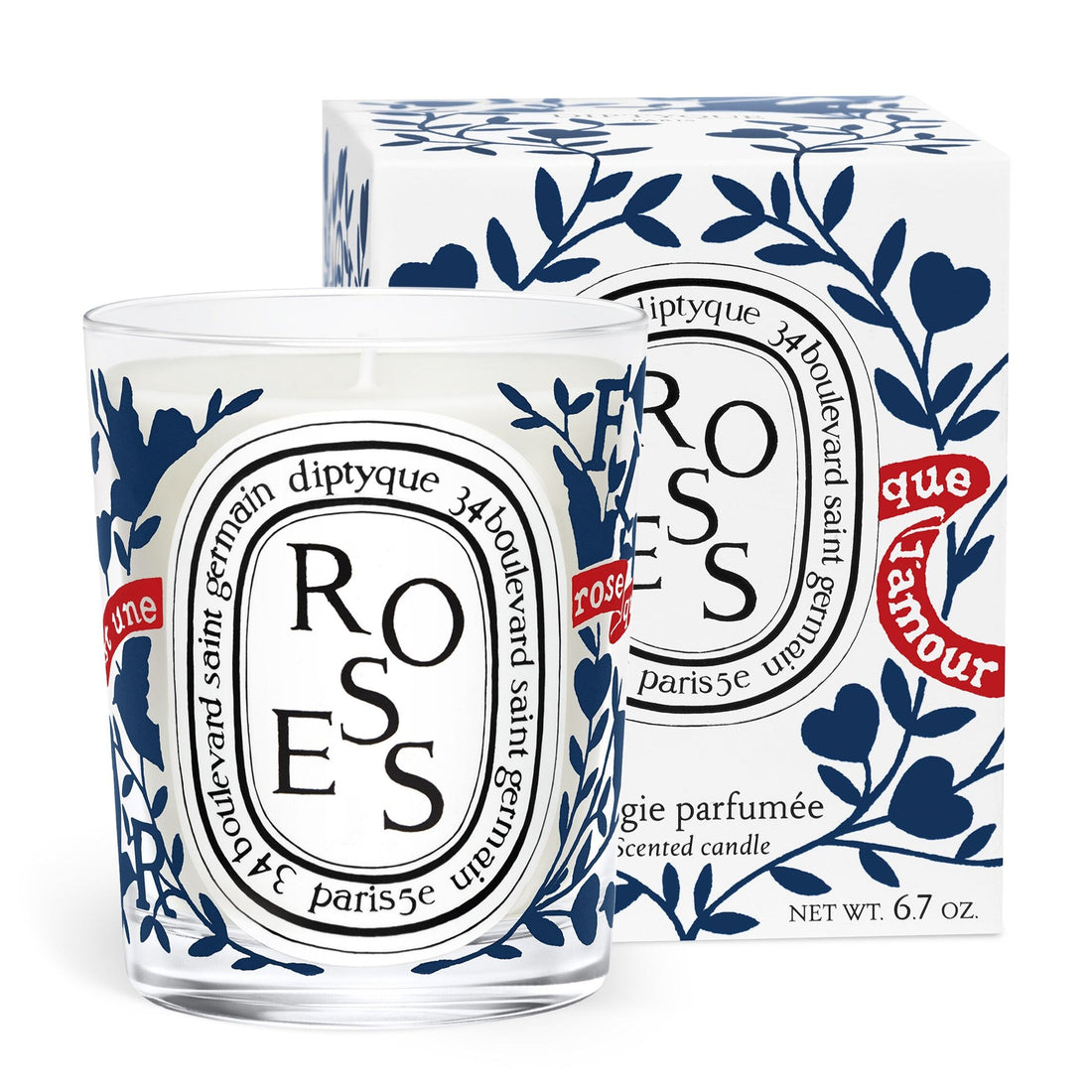 Diptyque Roses Candle Saint Valentine 2026 — Candela