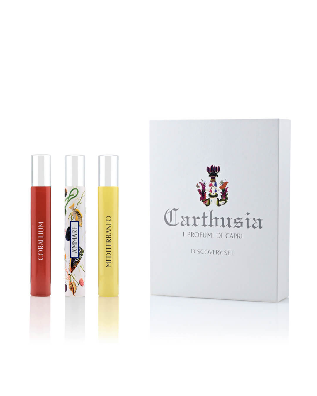 Carthusia 바다 주변 디스커버리 세트 아마레, 코랄리움, 지중해 3 x 10ml