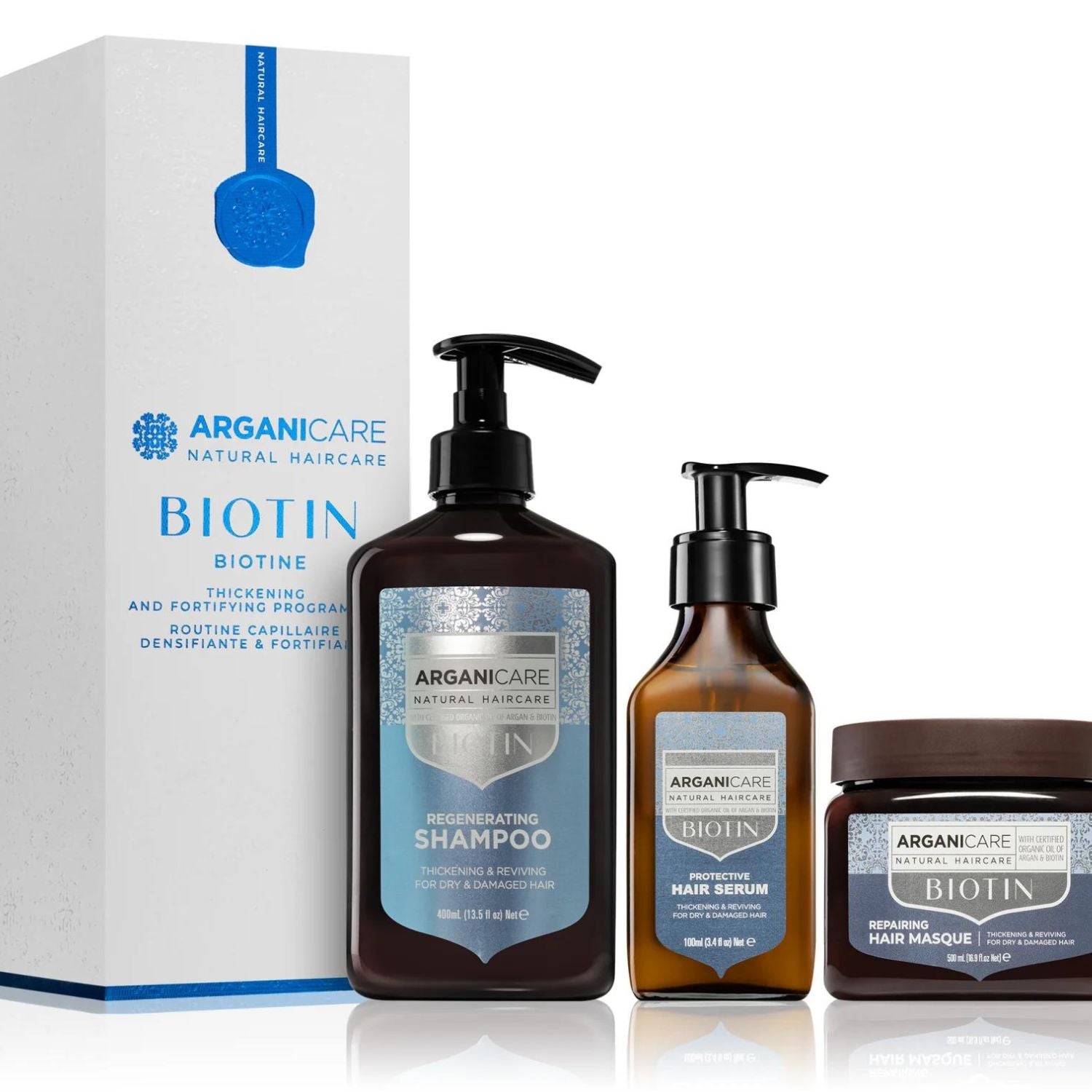 Arganicare Caja regalo Biotin Program Set (para recuperar la densidad del cabello) 1ud