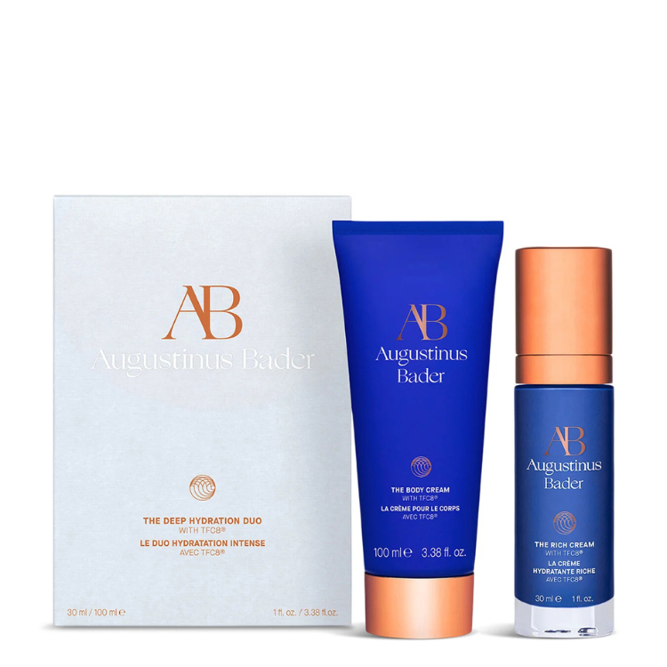 Conjunto dúo Augustinus Bader Hidratación profunda: Crema Hidratante Rica para Rostro 30 ml + Crema Hidratante para Cuerpo 100 ml